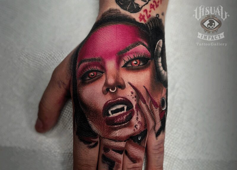 Vampire Woman color tattoo