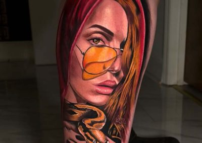 Temptation color tattoo by Visual Impact Tattoo Gallery