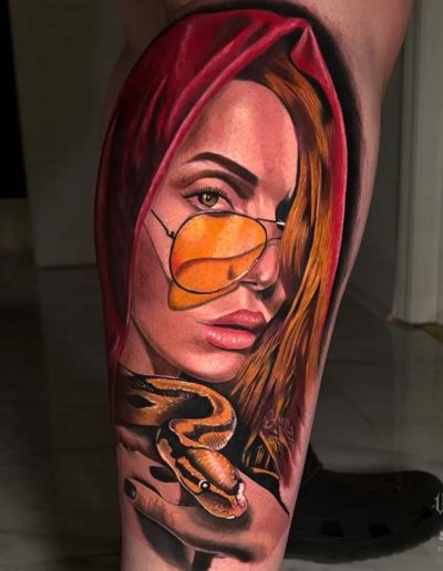 Temptation color tattoo by Visual Impact Tattoo Gallery