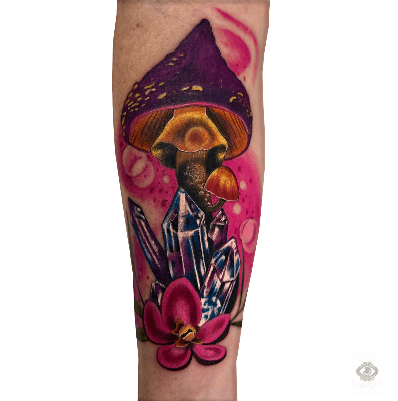 Mushroon color tattoo by Visual Impact Tattoo Gallery